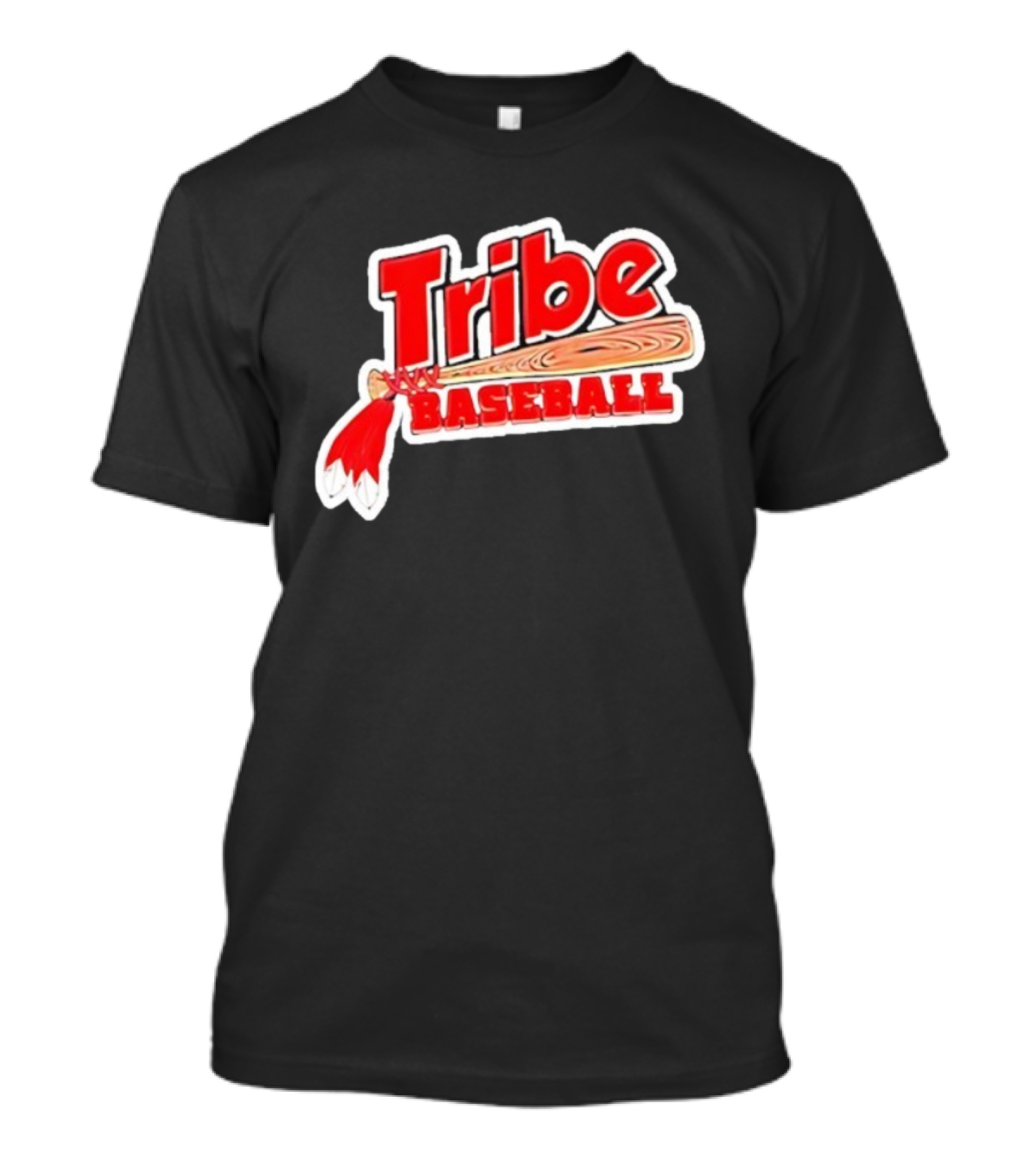 Tribe Baseball Bat Red Feather Bold Style T-Shirt
