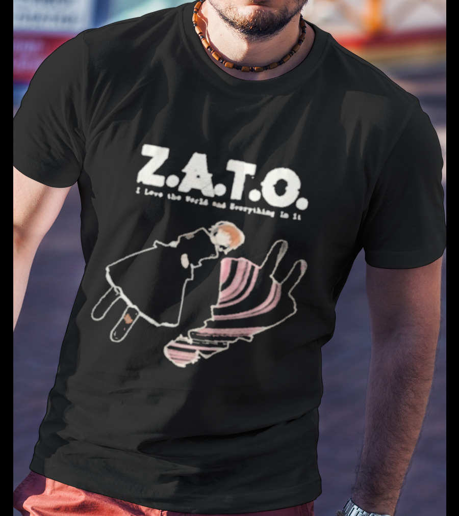 ZATO I Love The World And Everything In It Floating Figure Retro Style T-Shirt