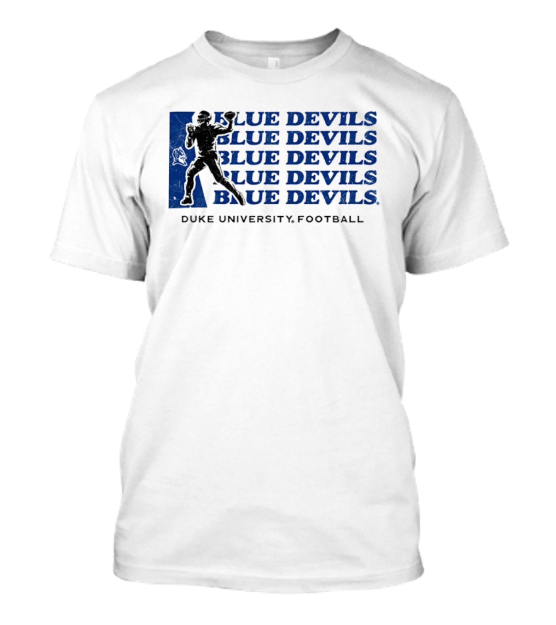 Duke Blue Devils Football Silhouette Duke University Blue Devils T-Shirt