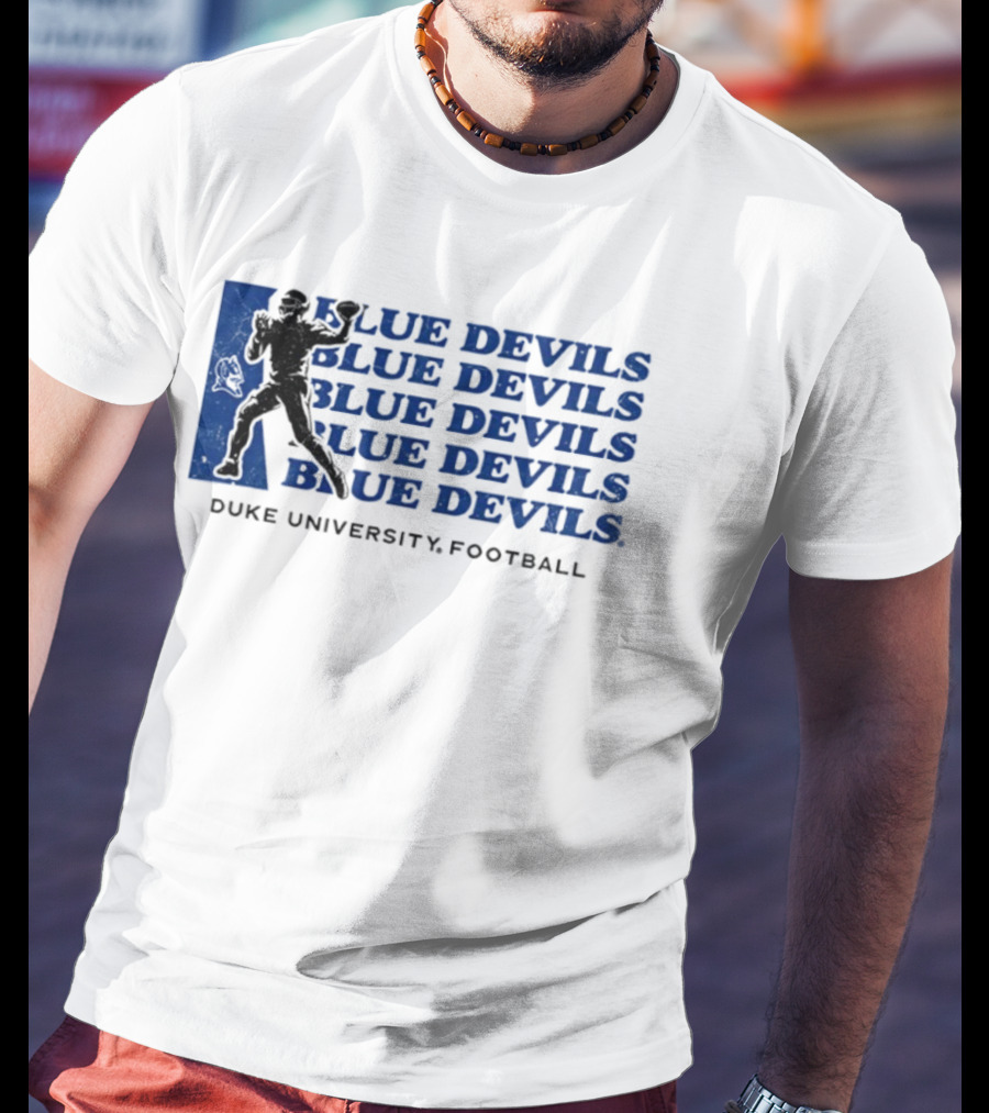 Duke Blue Devils Football Silhouette Duke University Blue Devils T-Shirt