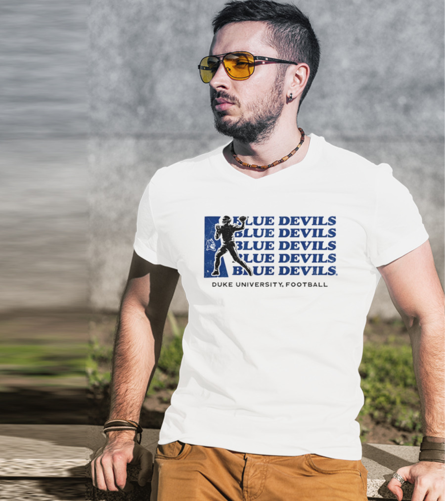 Duke Blue Devils Football Silhouette Duke University Blue Devils T-Shirt