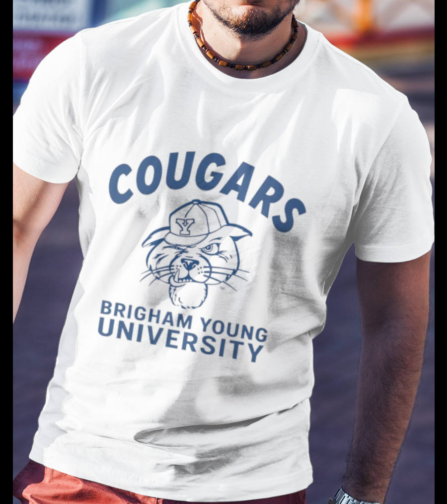 Cougars Brigham Young University Retro Coug Iconic University Team Spirit T-Shirt