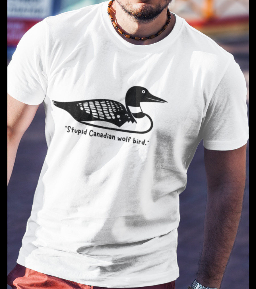 Heated Rivalry Stupid Canadian Wolf Bird Loon T-Shirt