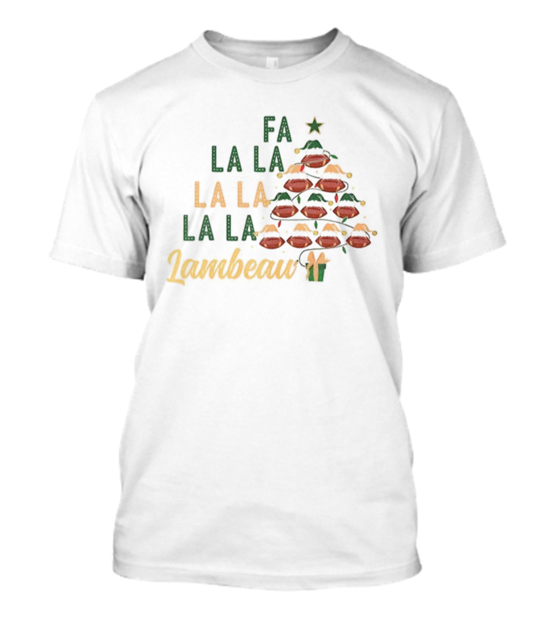 Fa La La La Lambeau Christmas Tree Green Bay Packers Football Christmas T-Shirt