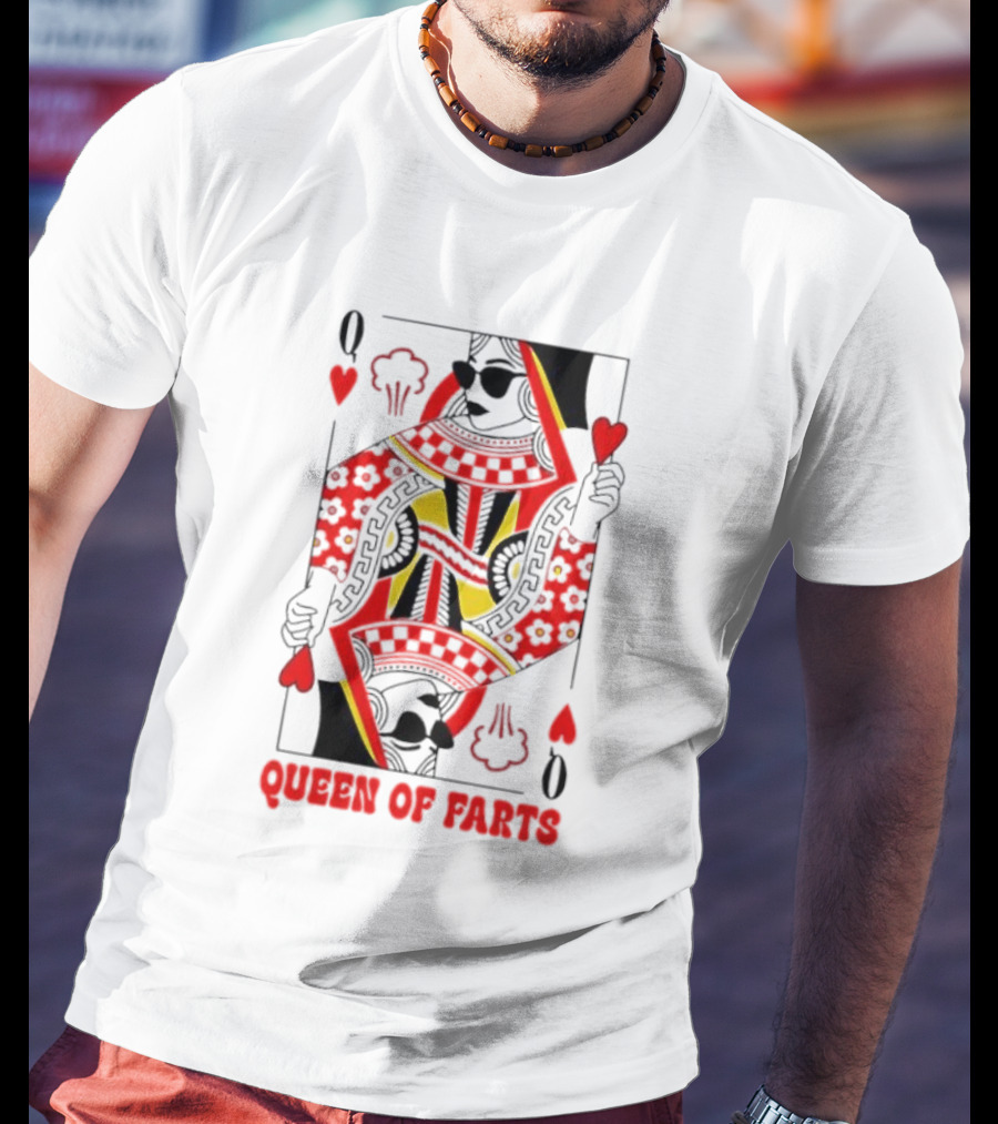 Queen Of Hearts Farts Playing Card Novelty T-Shirt
