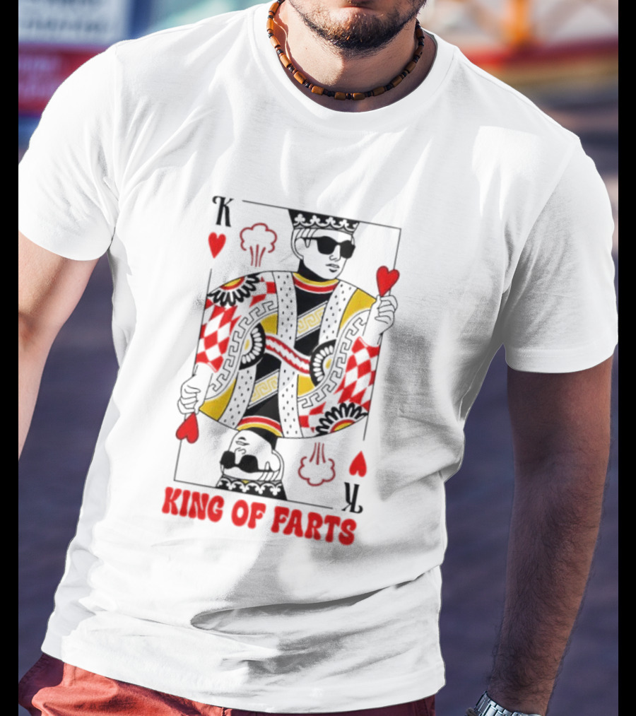 King Of Farts Playing Card Hearts K Graphic Fun Parody T-Shirt