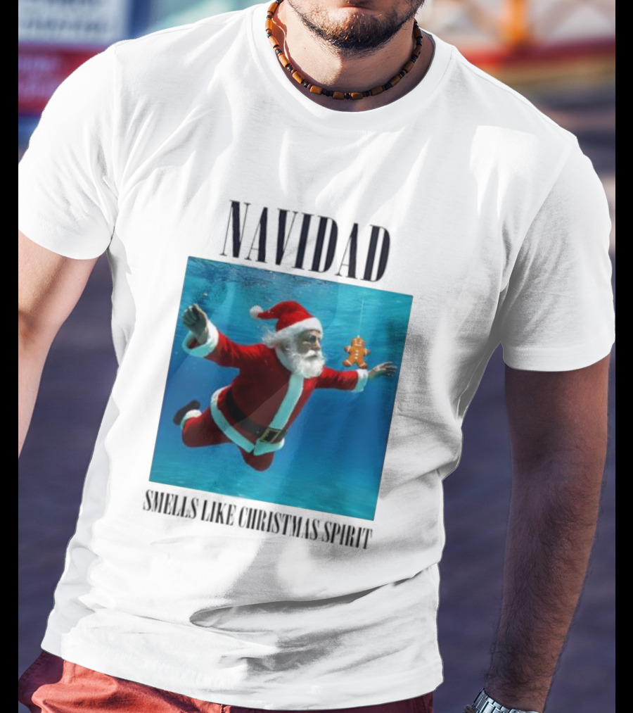 Navidad Santa Claus Underwater Smells Like Christmas Spirit T-Shirt