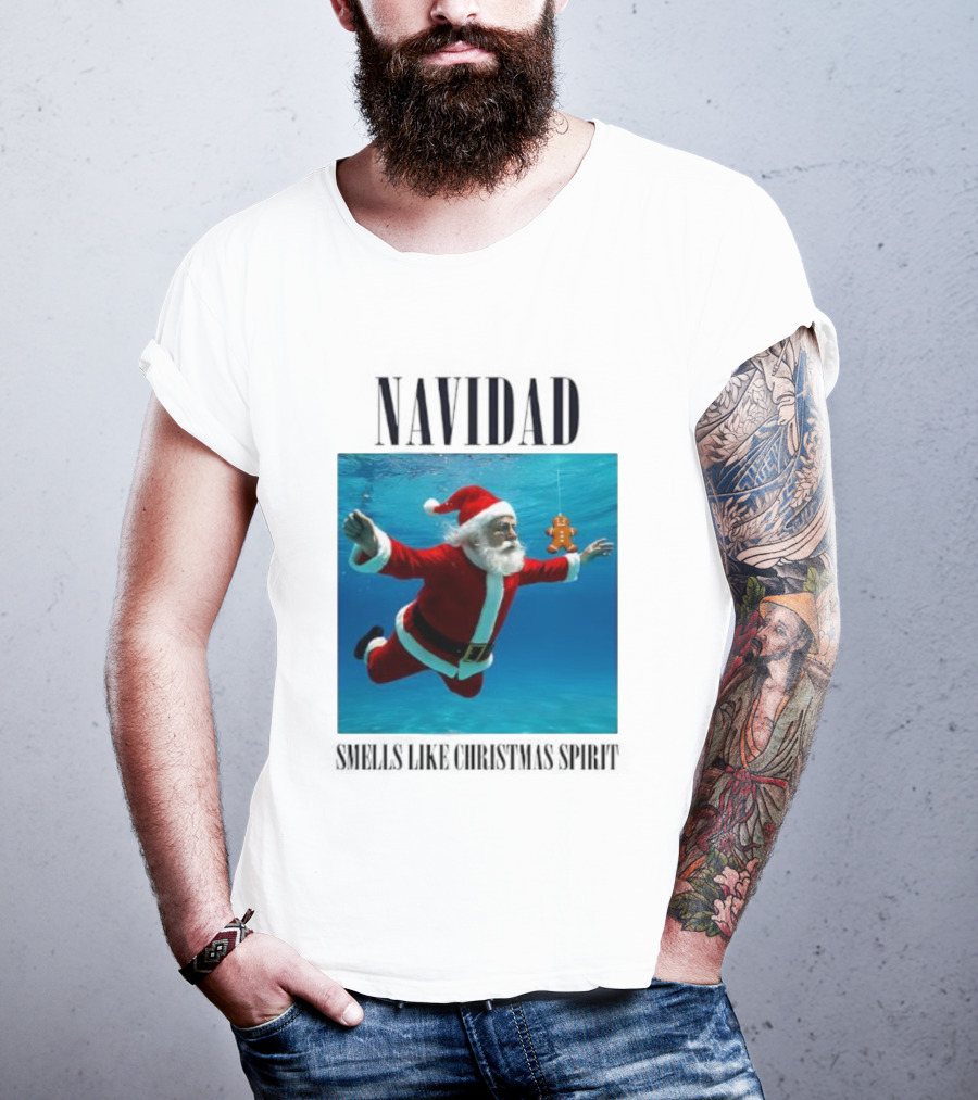 Navidad Santa Claus Underwater Smells Like Christmas Spirit T-Shirt