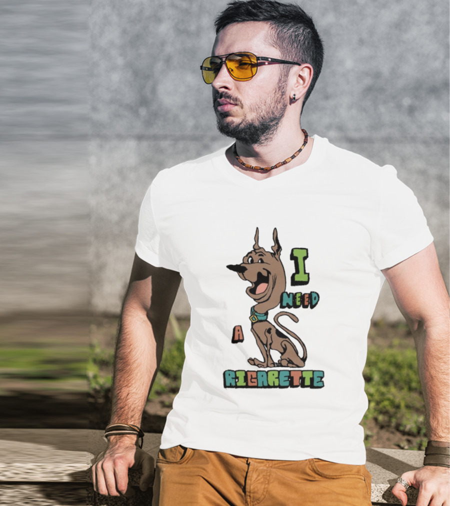 Scooby-Doo I Need A Cigarette Funny Cartoon T-Shirt