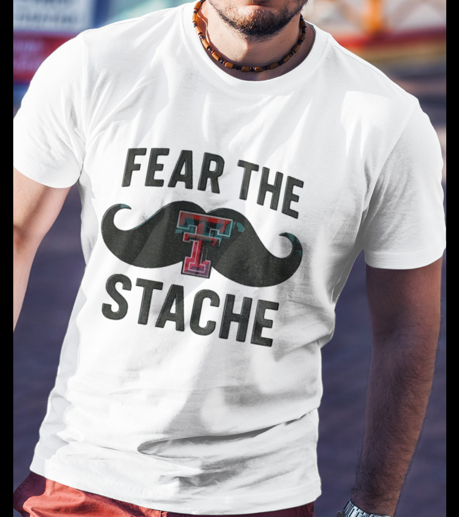 Texas Tech Red Raiders Fear The Stache Football T-Shirt