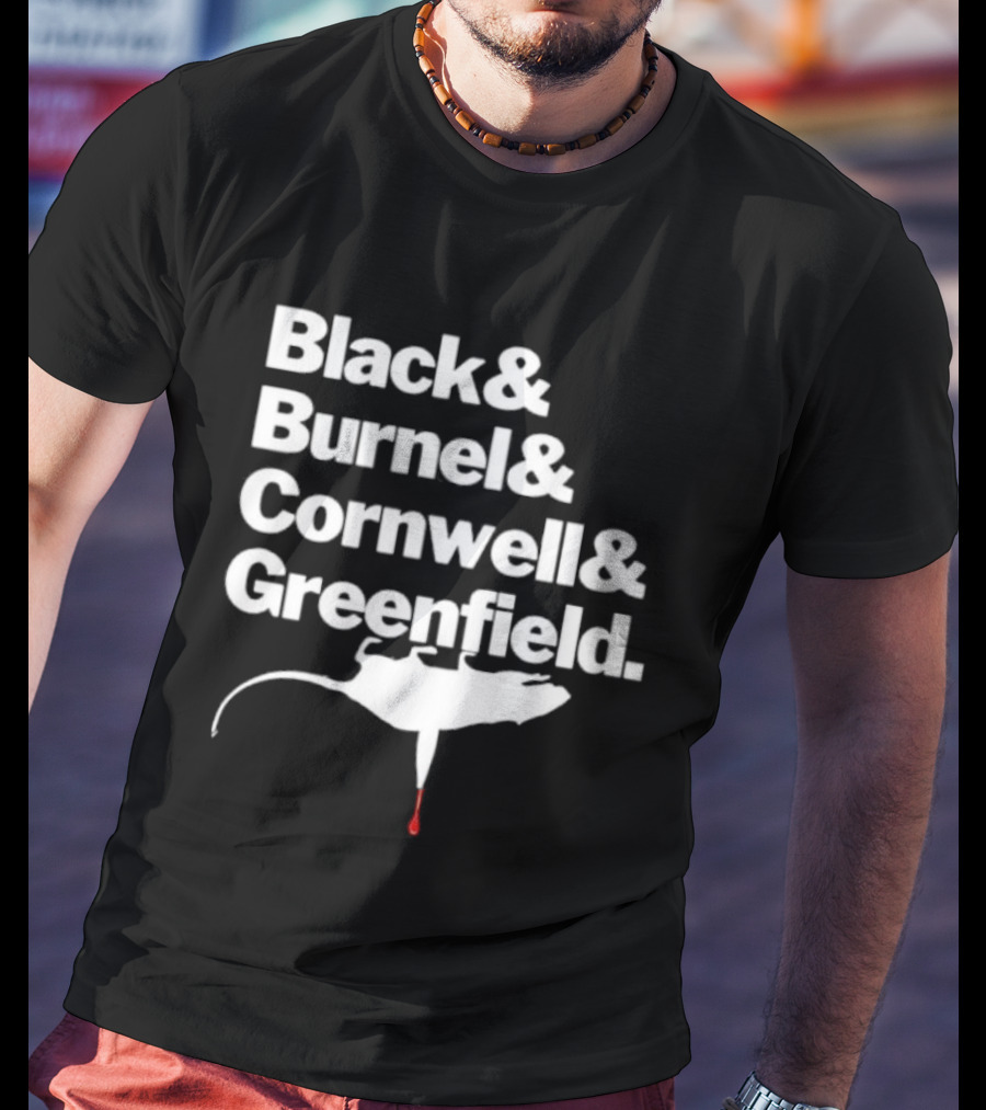 Black Burnel Cornwell Greenfield Rat Icon With Blood Drip T-Shirt