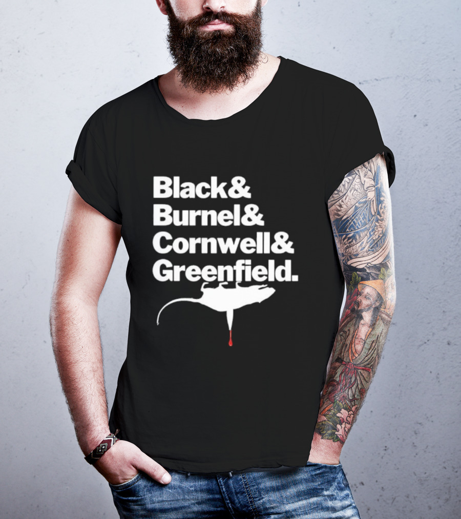 Black Burnel Cornwell Greenfield Rat Icon With Blood Drip T-Shirt