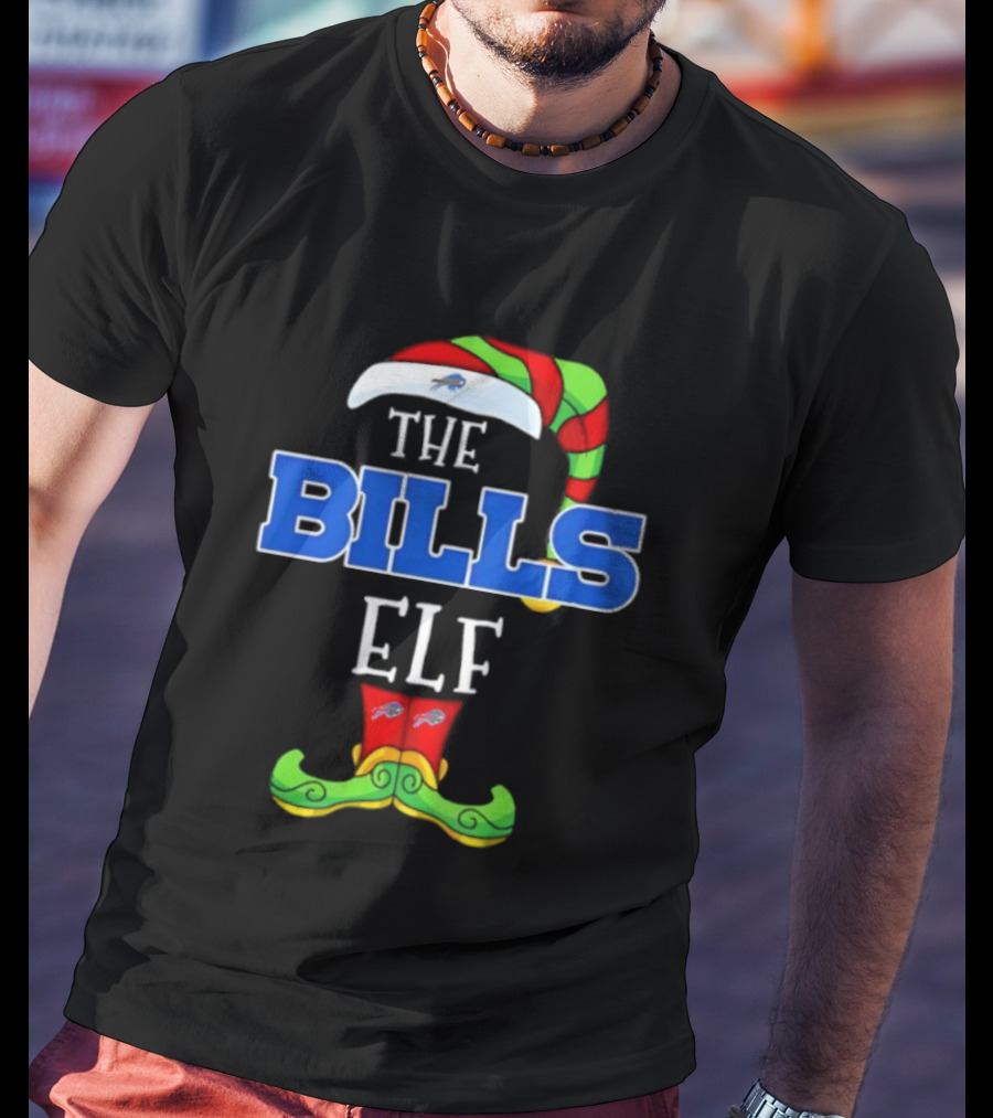 Buffalo Bills Christmas Elf Hat And Boots Holiday Fan Gear T-Shirt