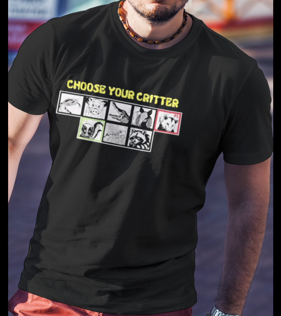 Choose Your Critter Player Selection P1 P2 T-Shirt