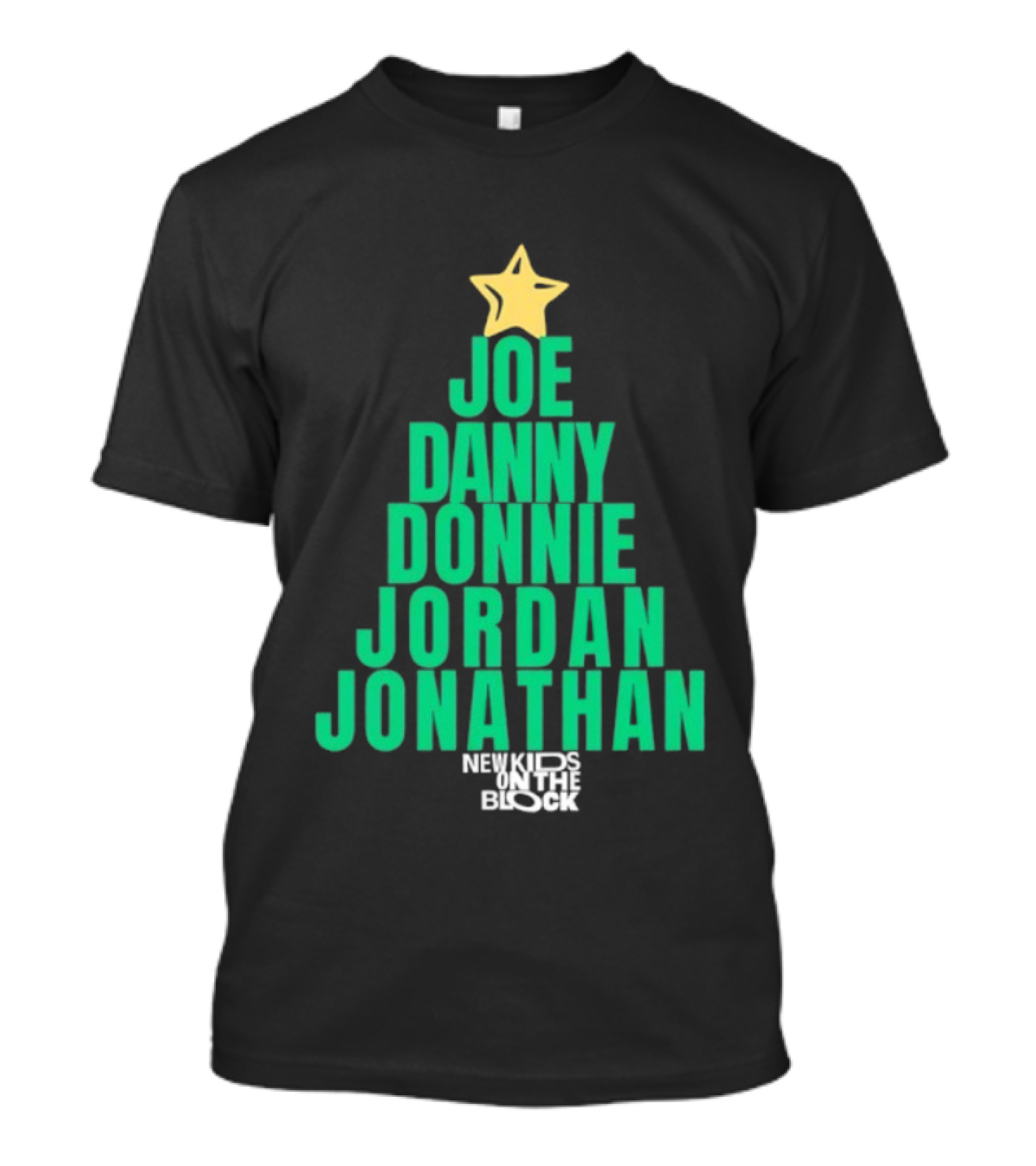 Joe Danny Donnie Jordan Jonathan Christmas Tree New Kids On The Block T-Shirt