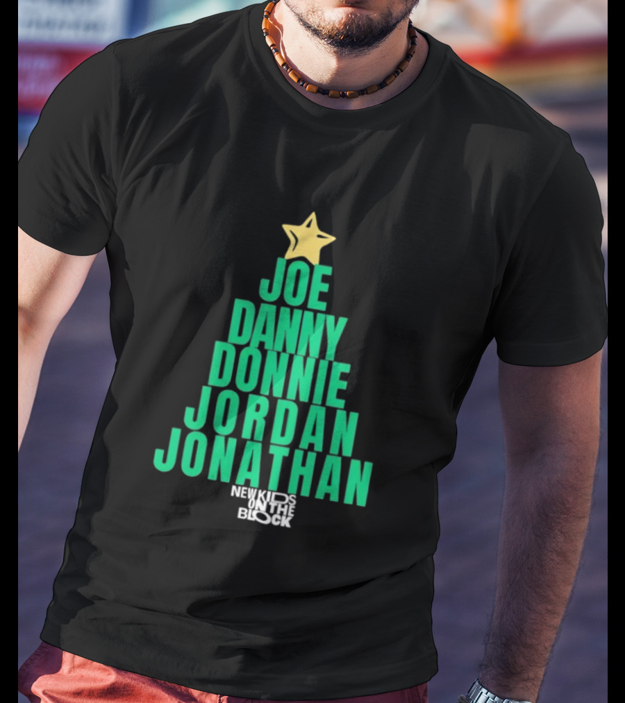 Joe Danny Donnie Jordan Jonathan Christmas Tree New Kids On The Block T-Shirt
