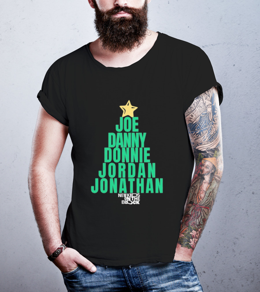 Joe Danny Donnie Jordan Jonathan Christmas Tree New Kids On The Block T-Shirt
