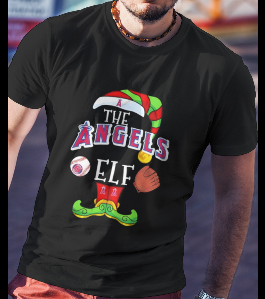 Los Angeles Angels The Elf Christmas Baseball Holiday T-Shirt