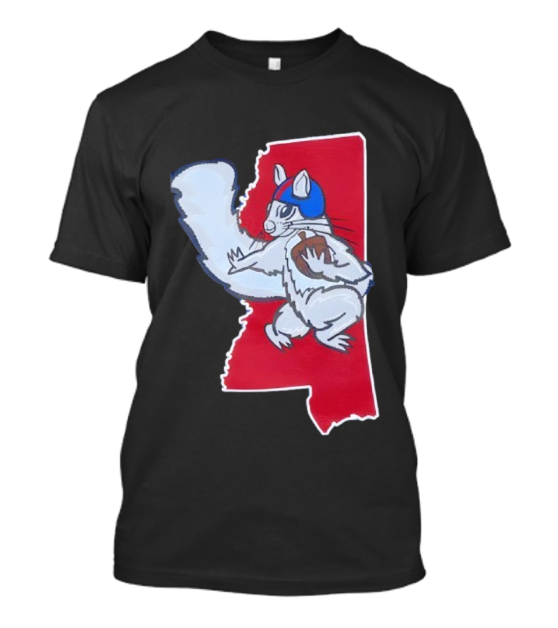 Ole Squirrel Football Play Strategy Mississippi Map T-Shirt