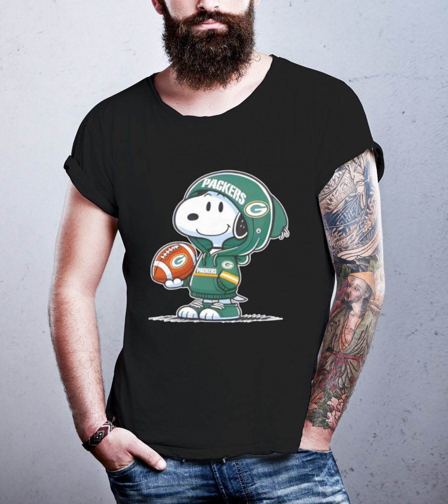 Snoopy Packers Football Green Bay Fan Swea Football T-Shirt