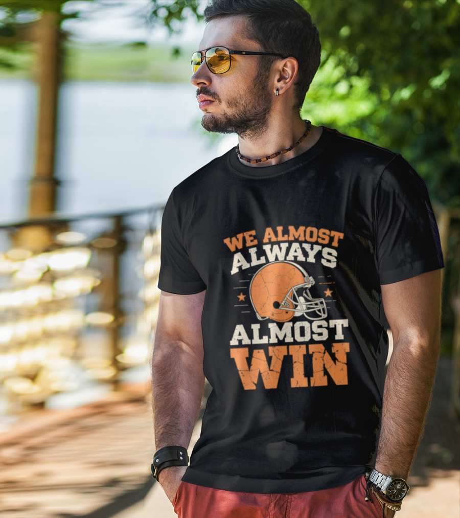 We Almost Always Almost Win Football Retro Helmet Stars T-Shirt