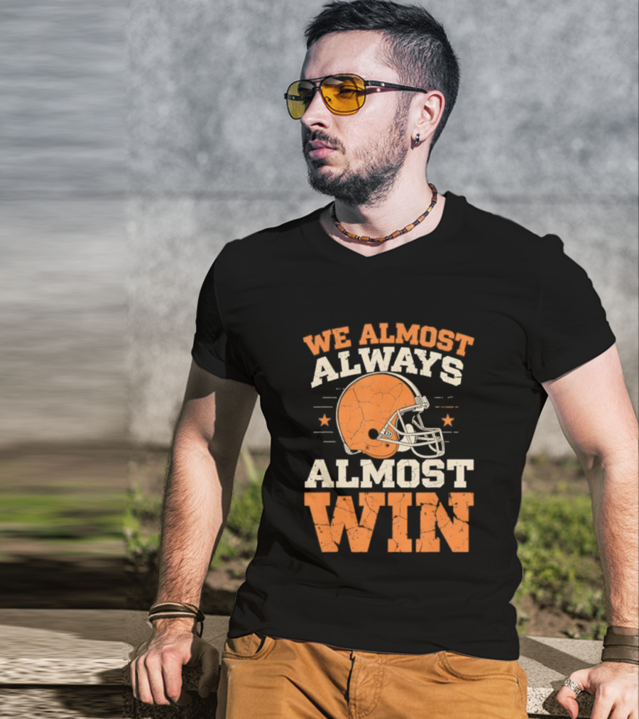 We Almost Always Almost Win Football Retro Helmet Stars T-Shirt
