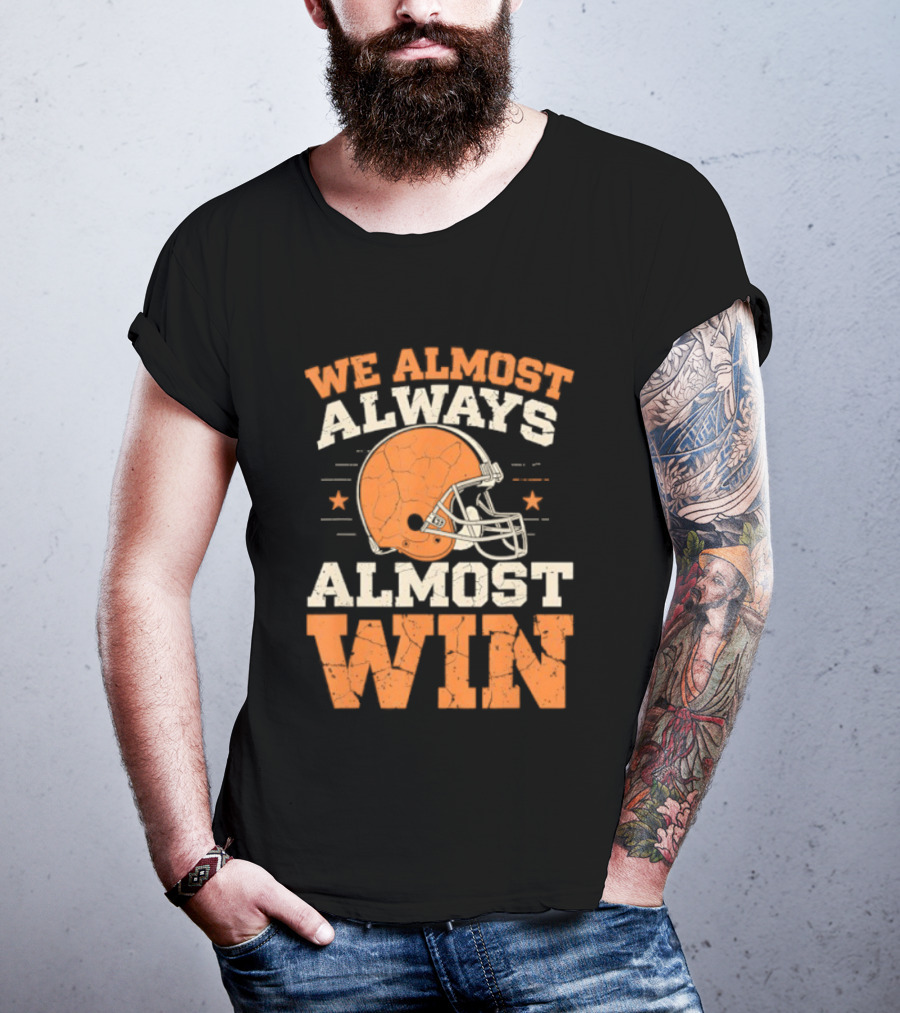 We Almost Always Almost Win Football Retro Helmet Stars T-Shirt