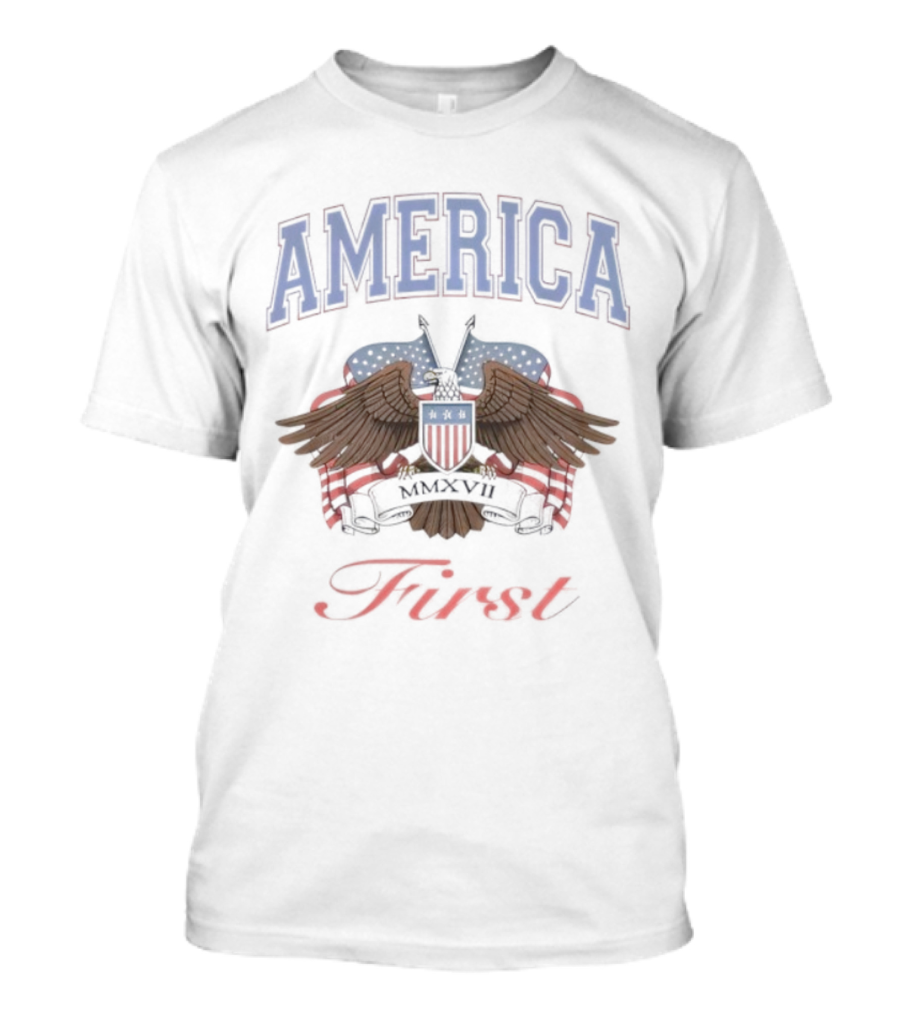America First Vintage Eagle MAGA Patriotic Design T-Shirt