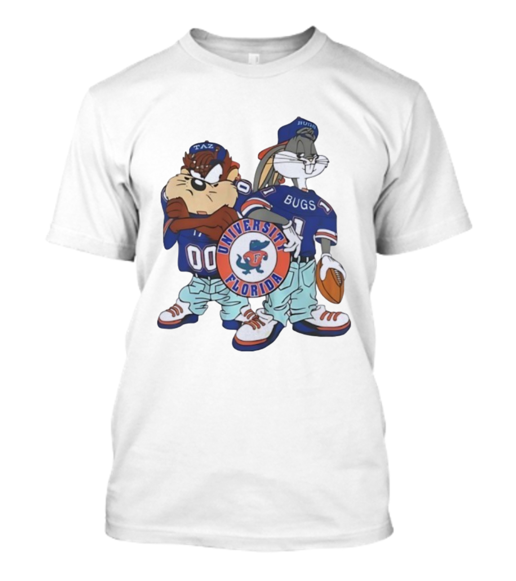 Florida Gators University Bugs Bunny Taz Looney Tunes Football T-Shirt