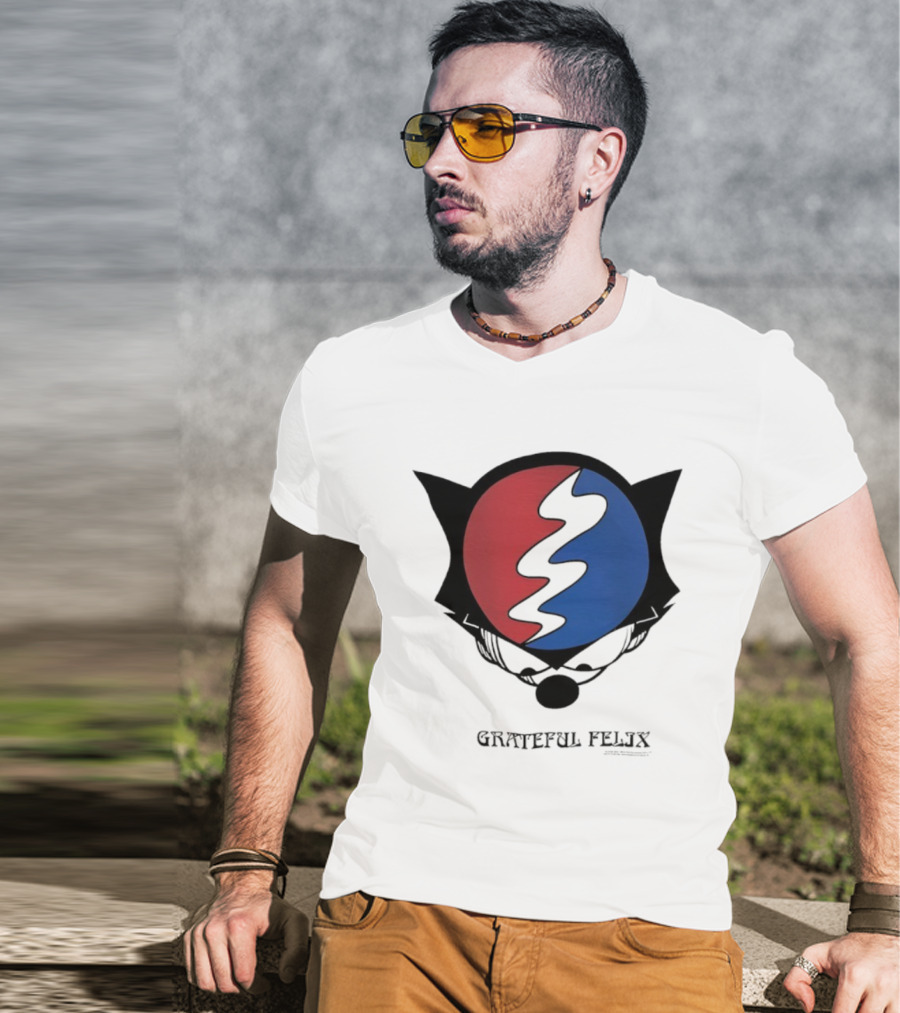 Grateful Dead Felix The Cat Steal Your Face Emblem T-Shirt