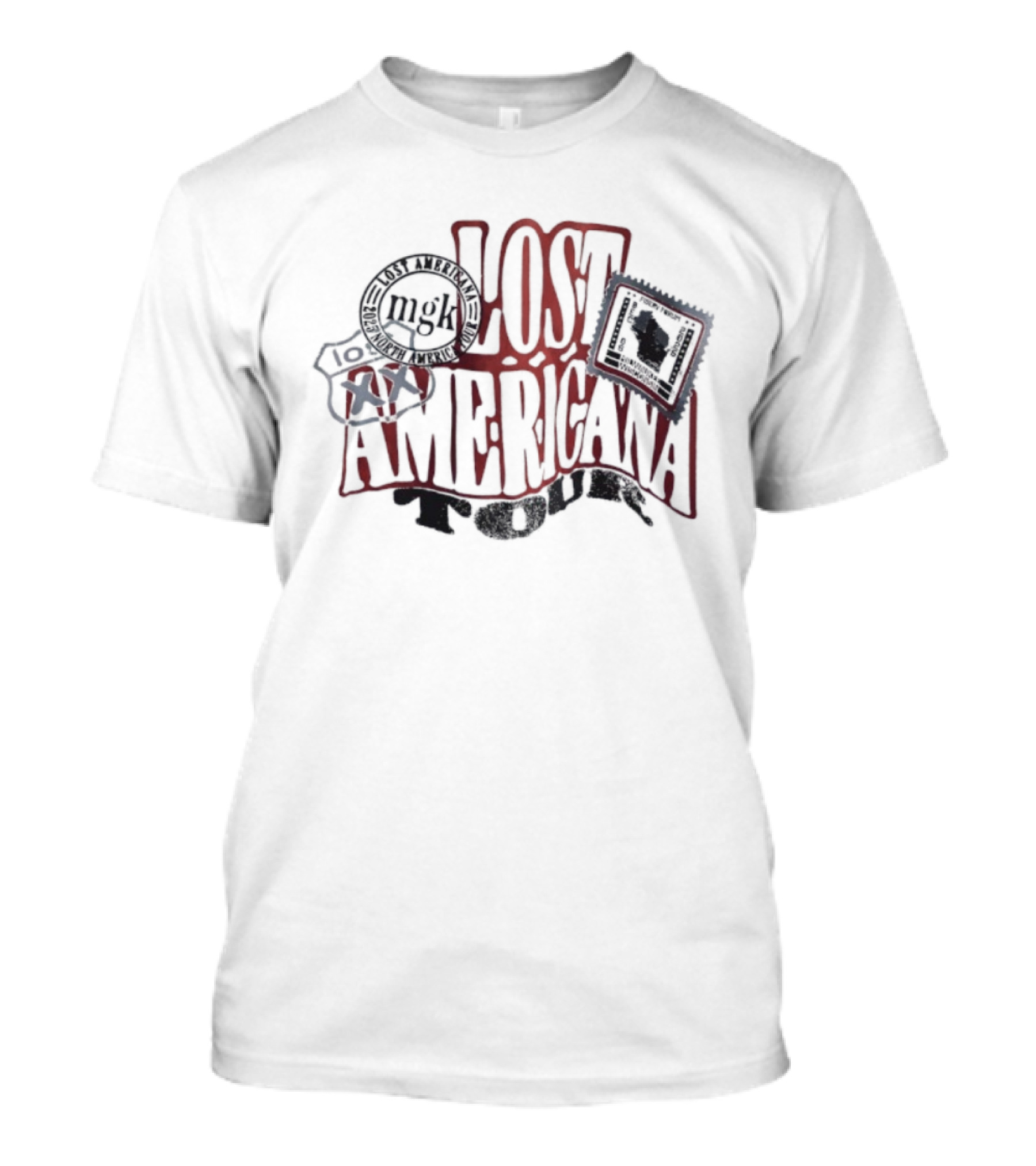 Lost Americana Tour 2025 MGK Baseball Iconic Symbols T-Shirt