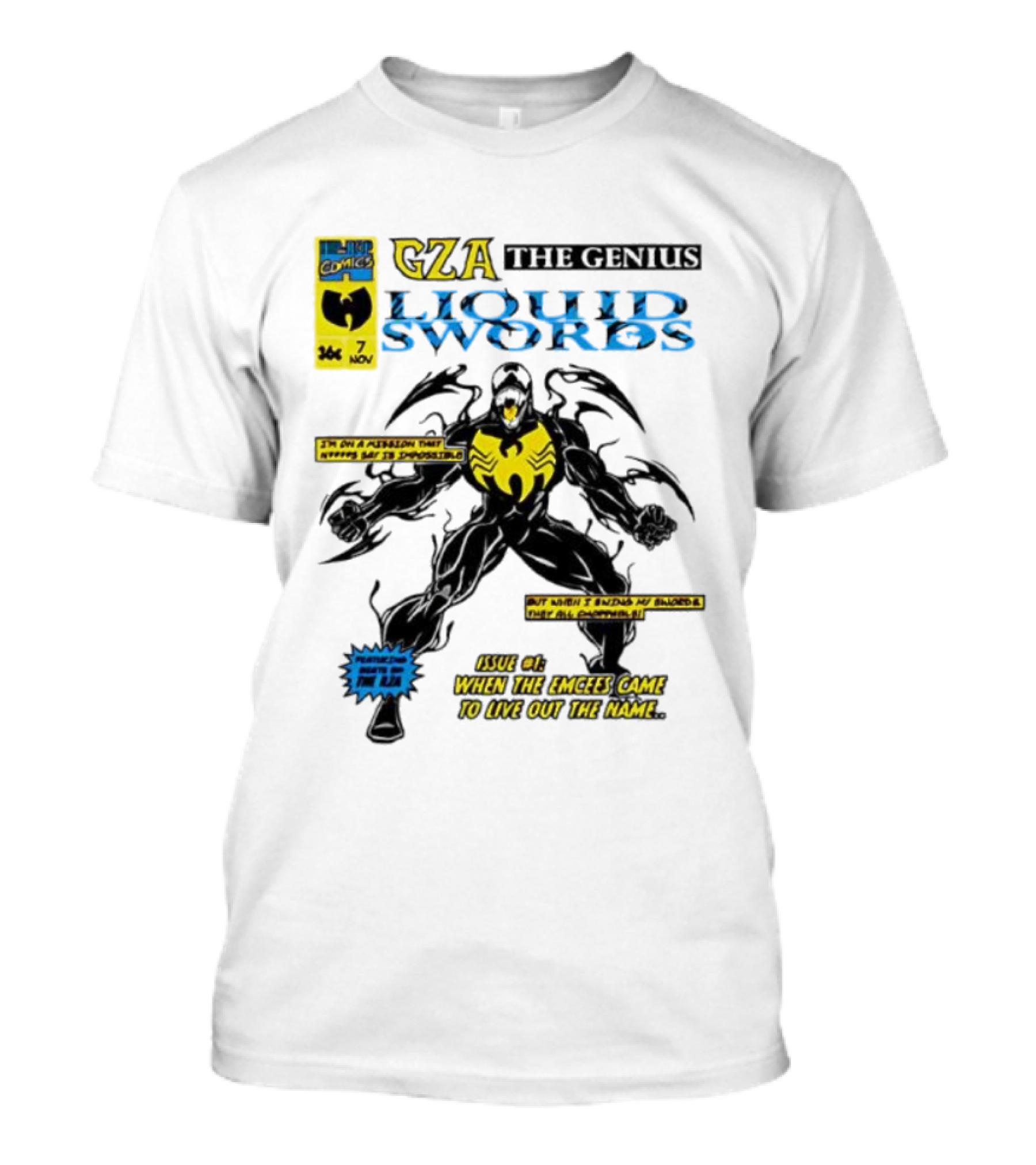 GZA Liquid Swords Wu-Tang 36 Chambers Marvel Venom Issue 1 T-Shirt