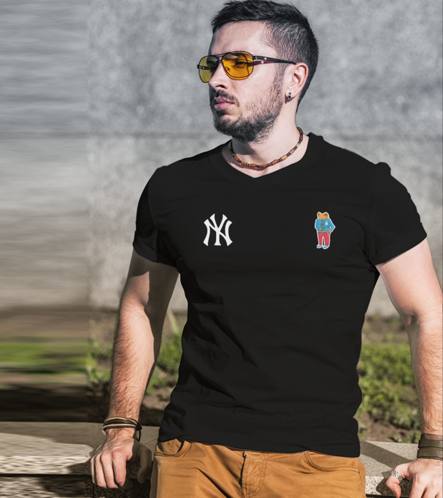 Bad Bunny New York Yankees Bear Blue Red Pants T-Shirt