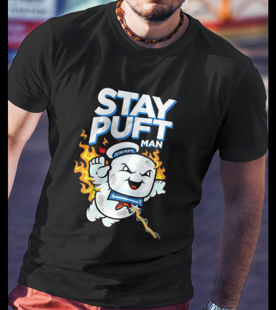 Stay Puft Man Marshmallow Fire Ghostbusters Character T-Shirt