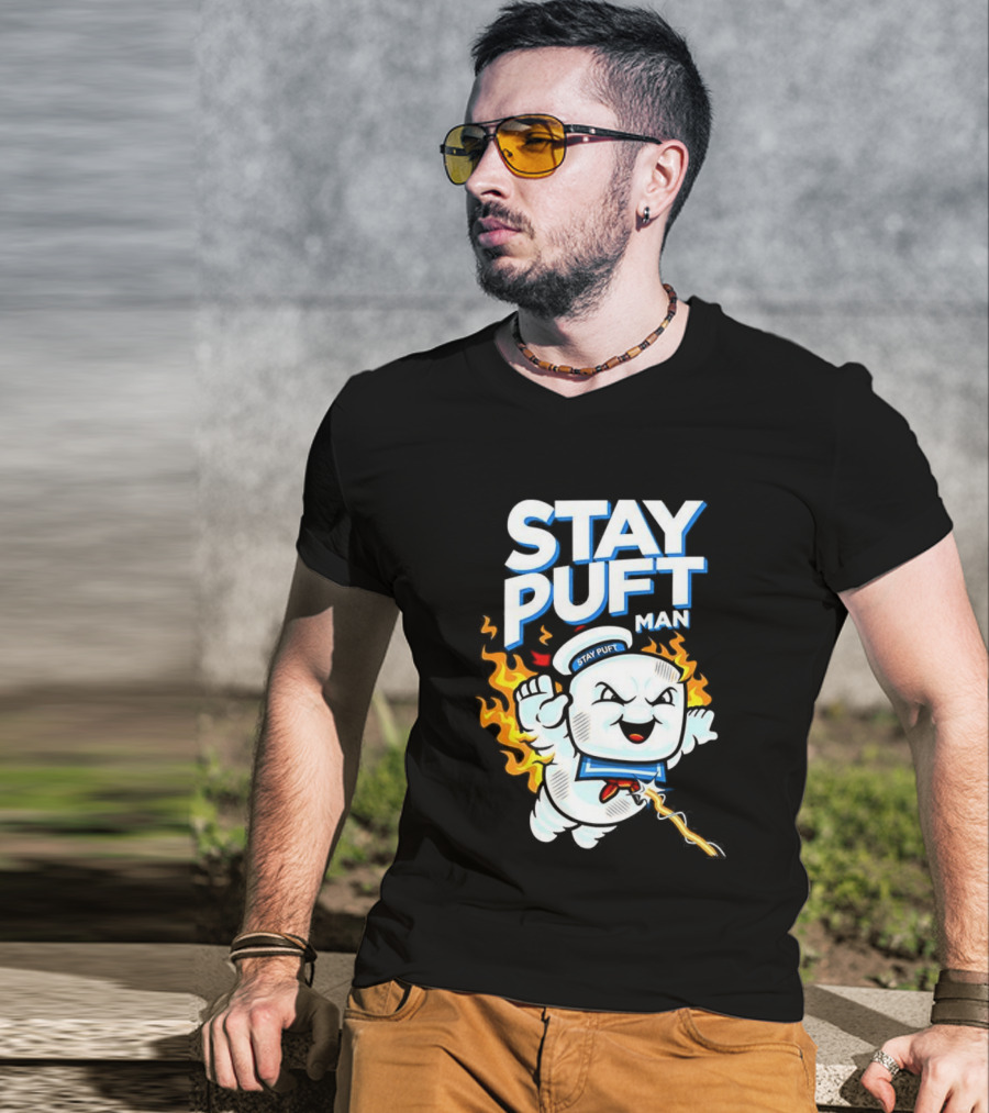 Stay Puft Man Marshmallow Fire Ghostbusters Character T-Shirt