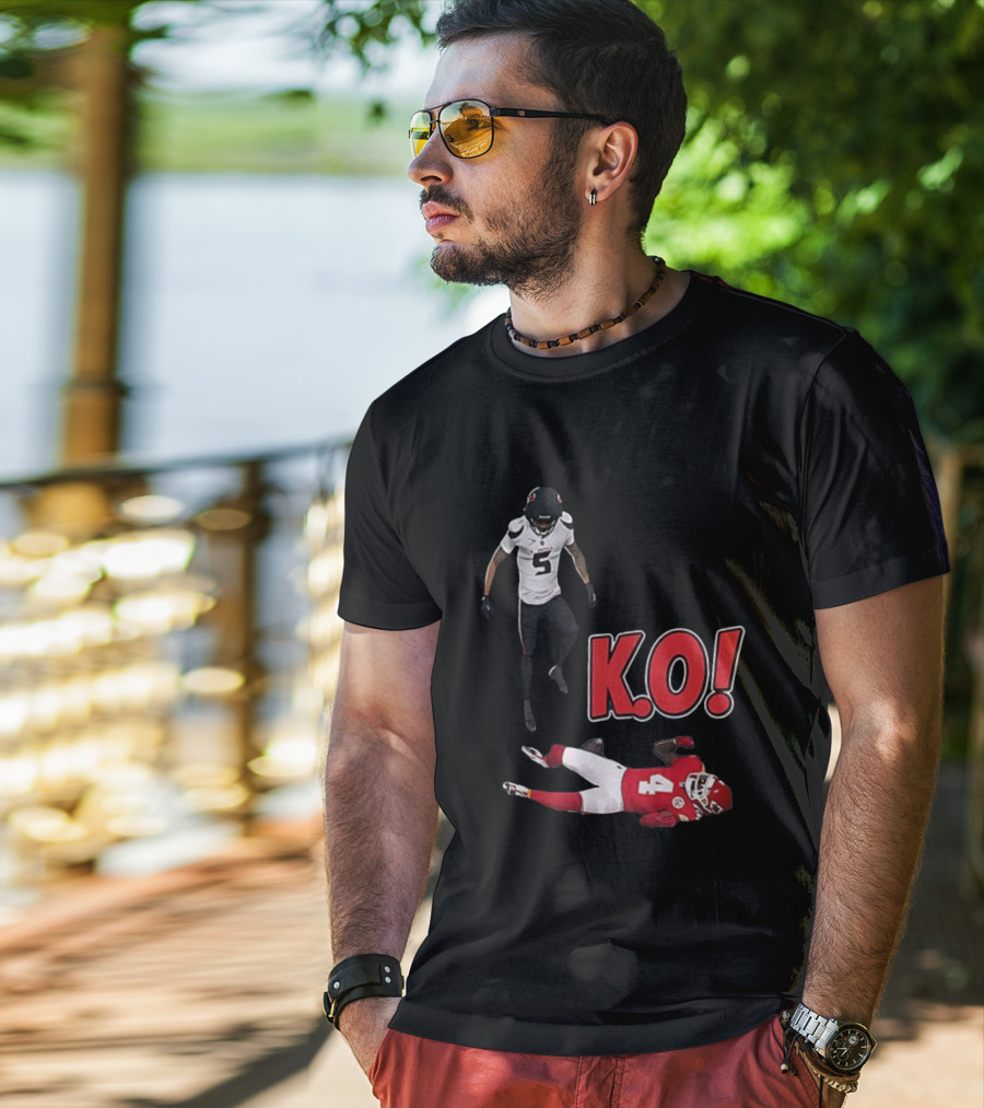 Jalen Pitre KO Monster Hit On Rashee Rice Houston Texans T-Shirt