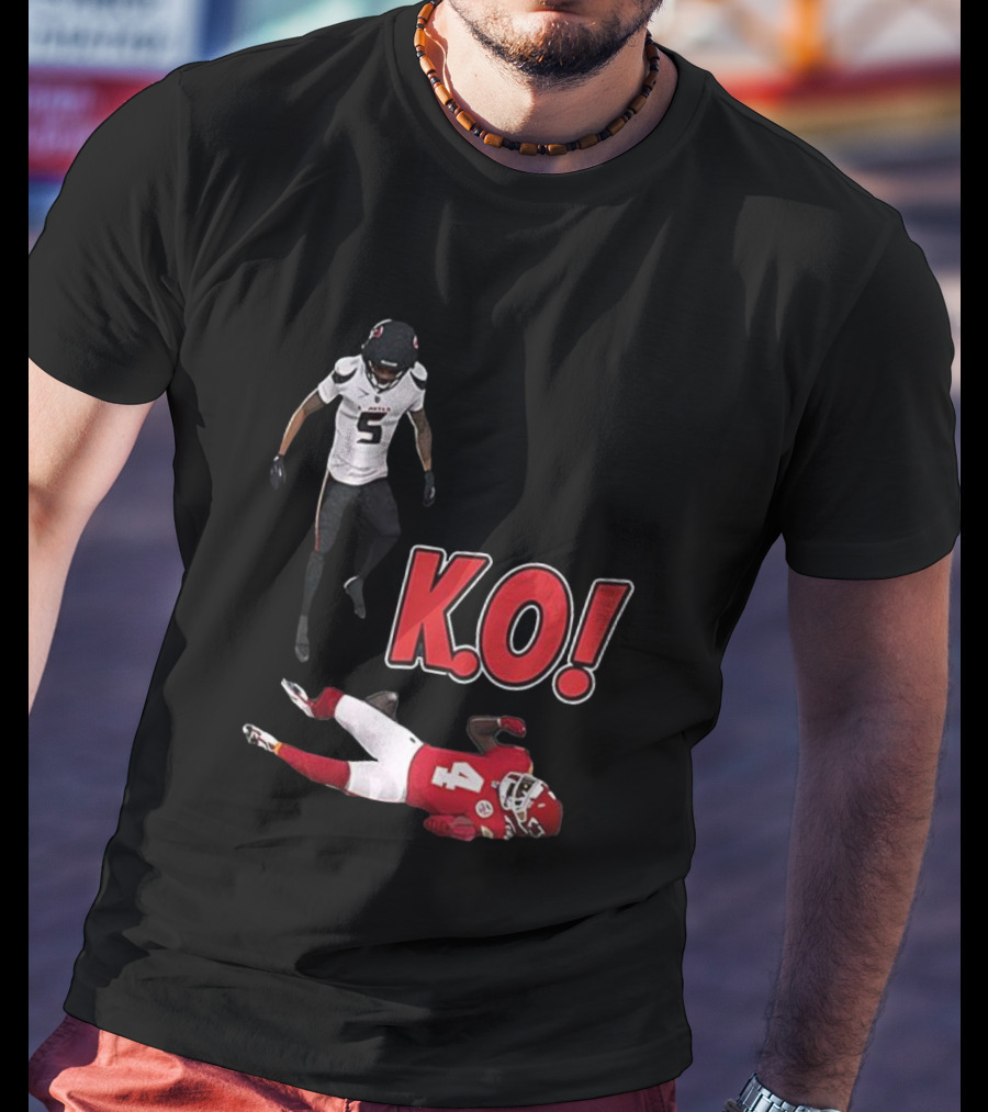 Jalen Pitre KO Monster Hit On Rashee Rice Houston Texans T-Shirt