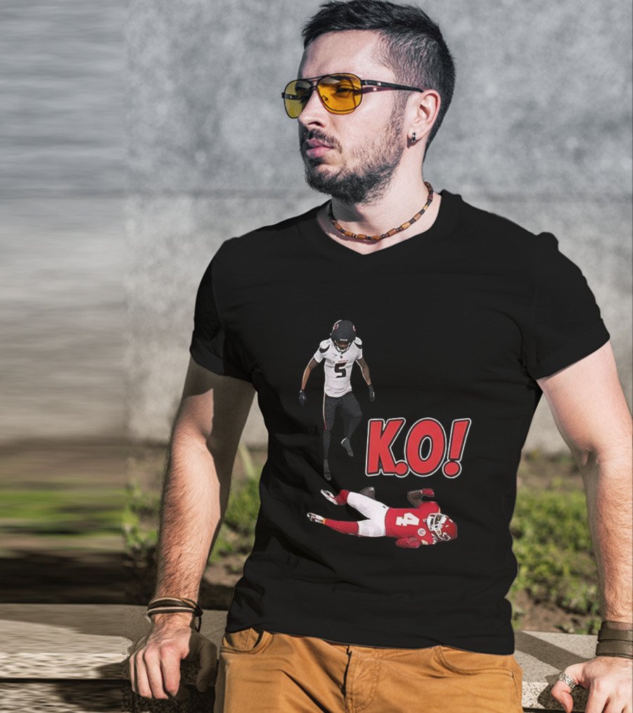 Jalen Pitre KO Monster Hit On Rashee Rice Houston Texans T-Shirt