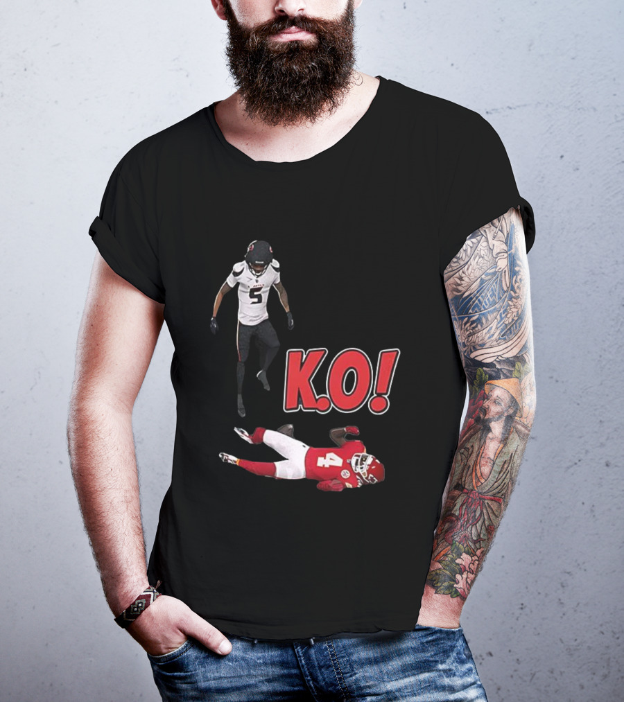 Jalen Pitre KO Monster Hit On Rashee Rice Houston Texans T-Shirt