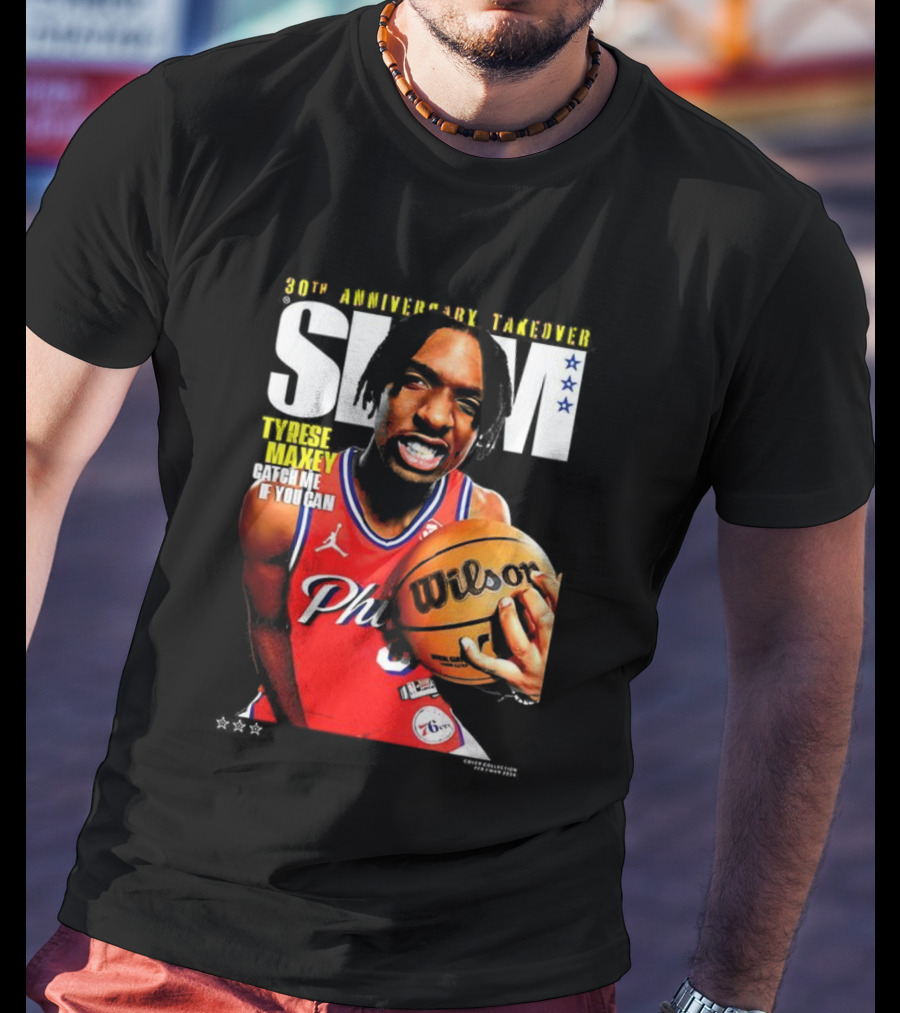 Tyrese Maxey SLAM 30th Anniversary Philadelphia Takeover T-Shirt
