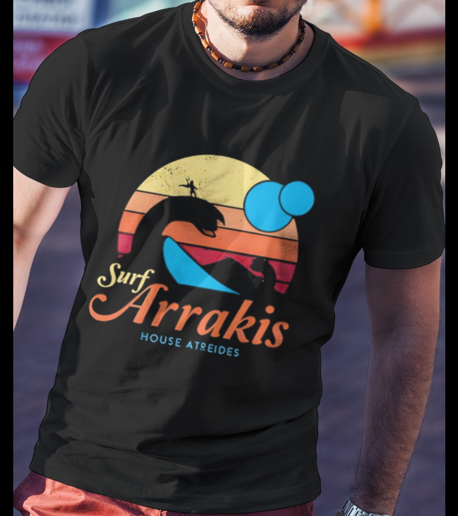 Surf Arrakis House Atreides Sunset Dune Adventure T-Shirt