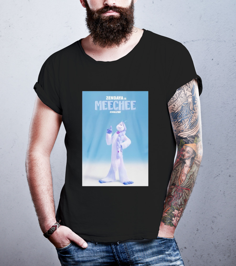 Zendaya Is Meechee Smallfoot Movie Character Blue Background T-Shirt