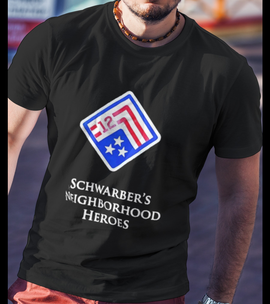 Schwarber’s Neighborhood Heroes Flag Stars 12 T-Shirt