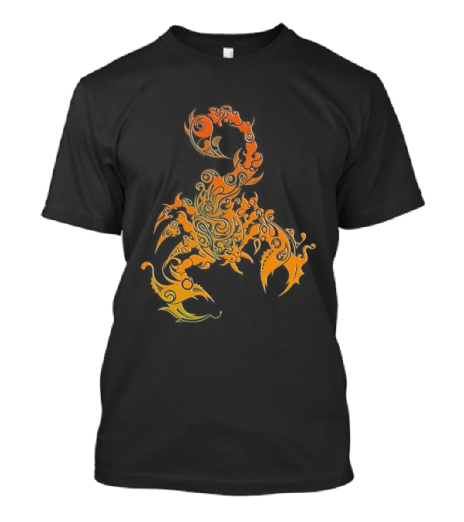 Scorpion Fiery Spirit Swirl Motif T-Shirt