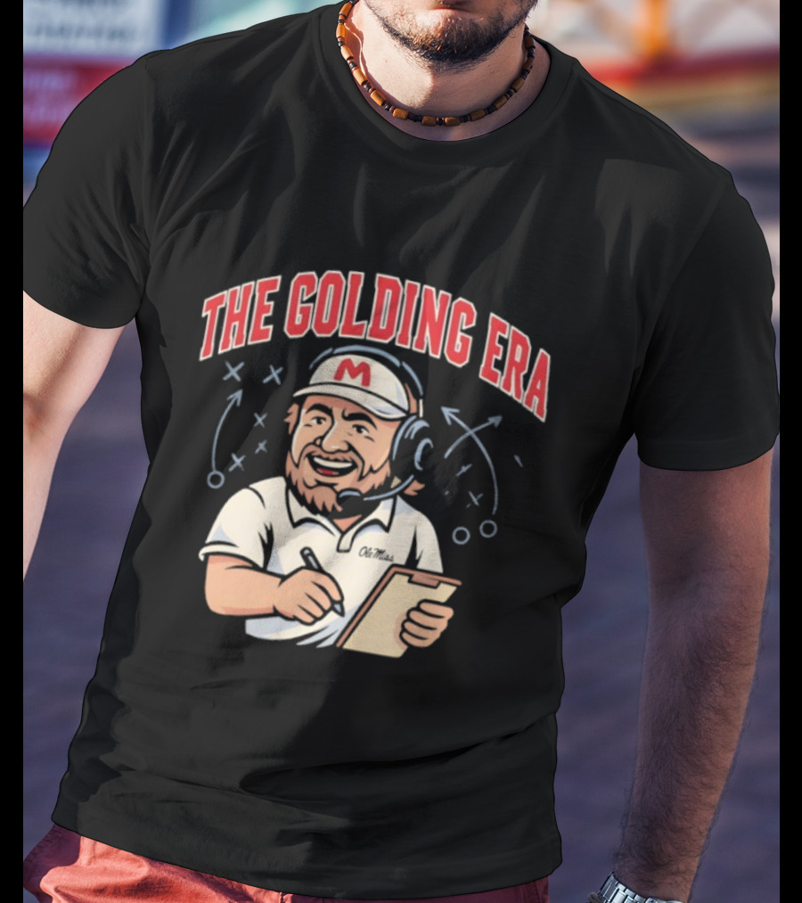 The Golding Era Ole Miss Lane Kiffin Football Coach Clipboard Strategy T-Shirt
