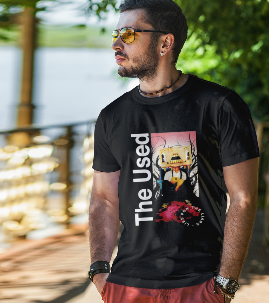 The Used Lies For The Liars Album Art Character Box Head With Blood Splatter T-Shirt