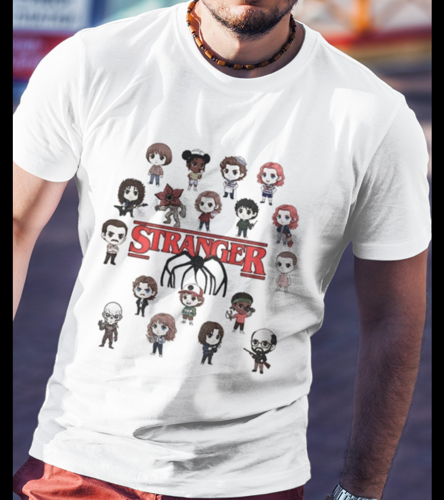 Cute Stranger Things Characters Eleven Demogorgon Dustin Mike Lucas Will Max Joyce Jim Hopper T-Shirt