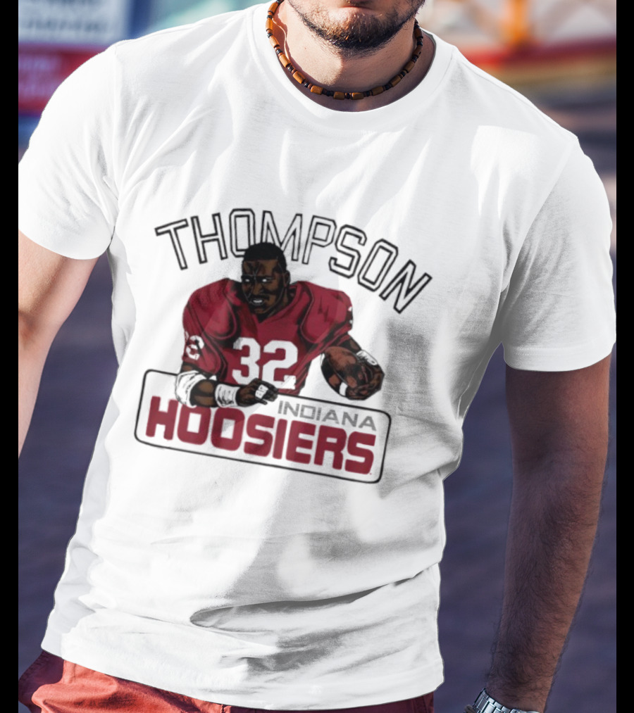 Indiana Hoosiers Anthony Thompson Caricature 32 Football Legend T-Shirt