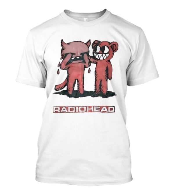 Radiohead Retro 90s Rock Concert Crying Bear Demon Art T-Shirt