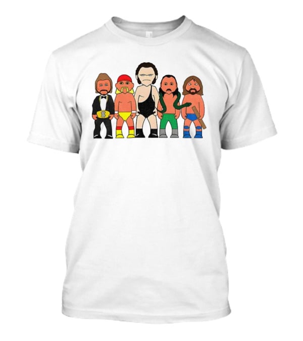 Legends Wrestling Cartoon Characters Retro Sport Icons T-Shirt
